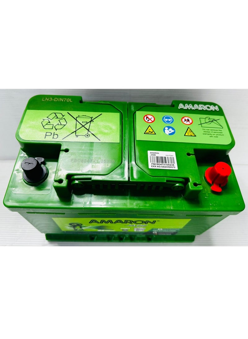 أمارون بطارية سيارة AGM 12 فولت 70 أمبير DIN70L / LN3  - Image 1
