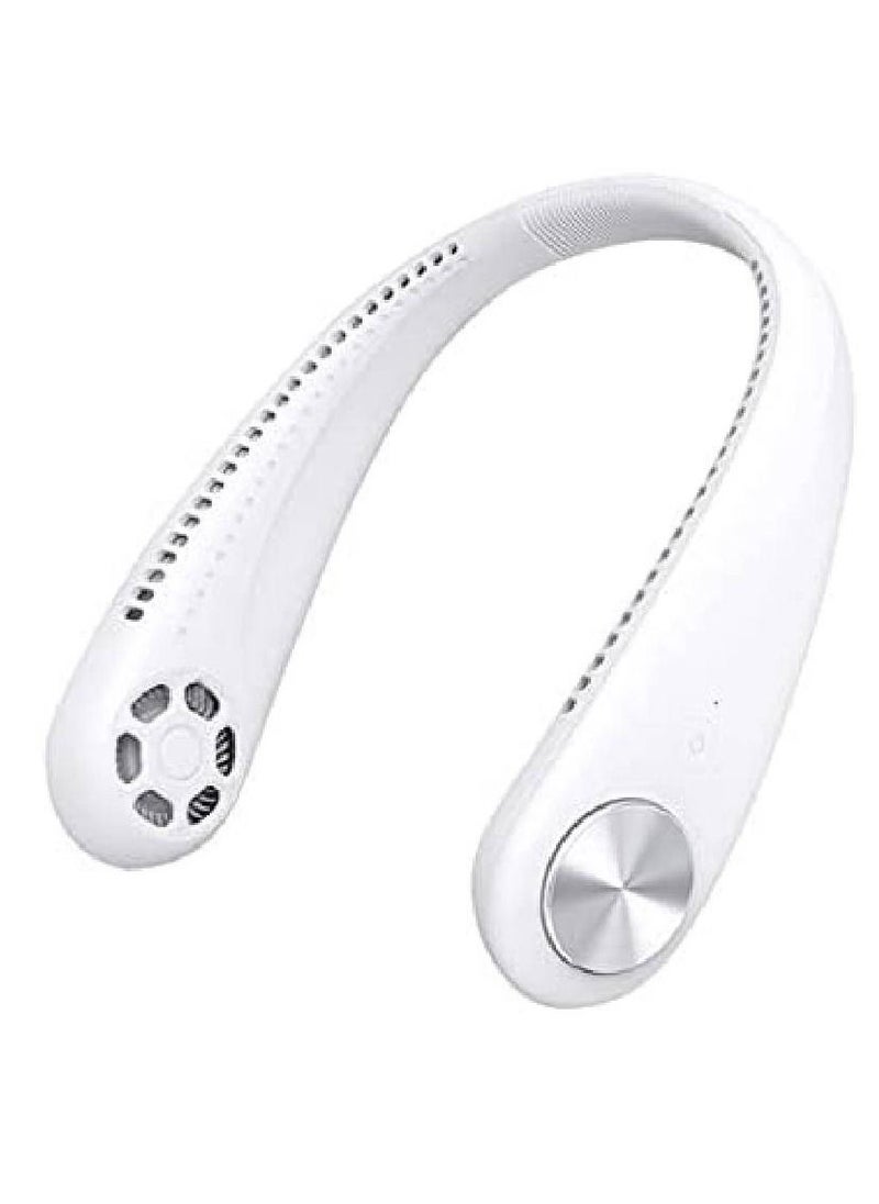 XiuWoo Portable Neck Fan 3 Speeds/Natural Wind Mode/Angle Adjustable/Hand-free Neck Fan For Both Outdoor & Indoor Use (White)  - Image 1