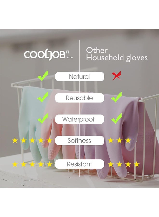 Quantum 2 PCS Rubber Cleaning Gloves, Reusable Kitchen Long Glove, Non-Slip Grippy Long Dish Washing Gloves for Kitchen & Bathroom Cleaning - Image 4