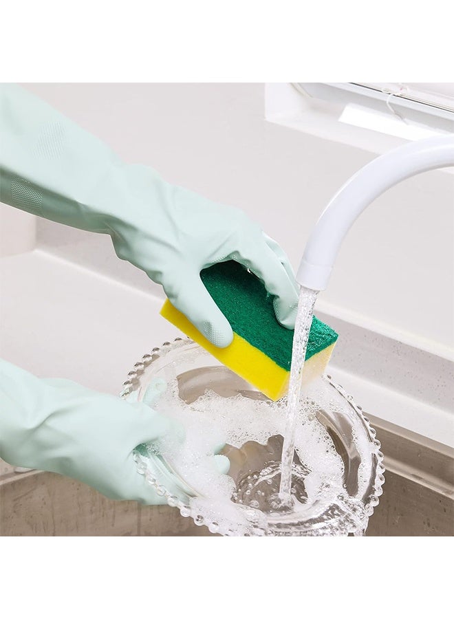 Quantum 2 PCS Rubber Cleaning Gloves, Reusable Kitchen Long Glove, Non-Slip Grippy Long Dish Washing Gloves for Kitchen & Bathroom Cleaning - Image 5