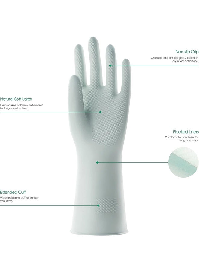 Quantum 2 PCS Rubber Cleaning Gloves, Reusable Kitchen Long Glove, Non-Slip Grippy Long Dish Washing Gloves for Kitchen & Bathroom Cleaning - Image 3