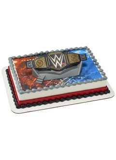 DecoSet® WWE Wrestler Championship Ring Cake Topper, 2-Piece Decorations Set with Wrestling Belt and Base