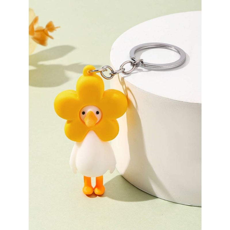Cute Fashionable Women's Yellow Cartoon Duck Doll Decorated Versatile Keychain Pendant Valentine's Day Car Accessories Bag Charm School Goth Y2k Gifts For Mother, Father, Graduation, And Teacher - Image 5
