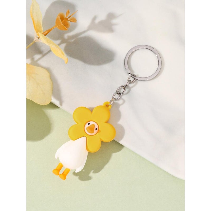 Cute Fashionable Women's Yellow Cartoon Duck Doll Decorated Versatile Keychain Pendant Valentine's Day Car Accessories Bag Charm School Goth Y2k Gifts For Mother, Father, Graduation, And Teacher - Image 2