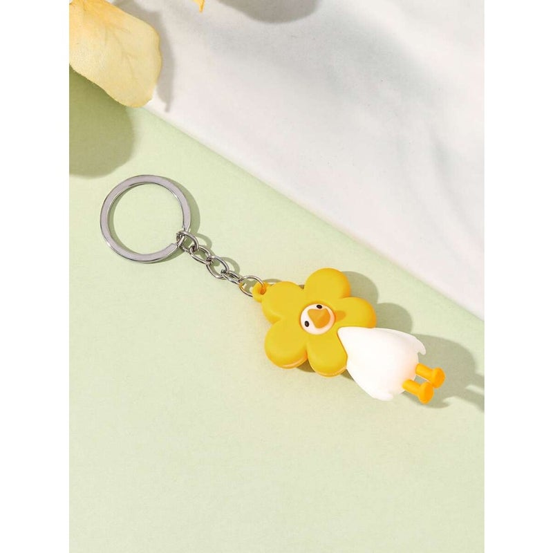 Cute Fashionable Women's Yellow Cartoon Duck Doll Decorated Versatile Keychain Pendant Valentine's Day Car Accessories Bag Charm School Goth Y2k Gifts For Mother, Father, Graduation, And Teacher - Image 3