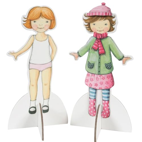 Tiger Tribe: Paper Dolls Kit - Vintage - Design & Dress 2 Paper Dolls, Includes Clothes You Color in, Colored Clothes, Stickers & Colored Pencils - Image 2