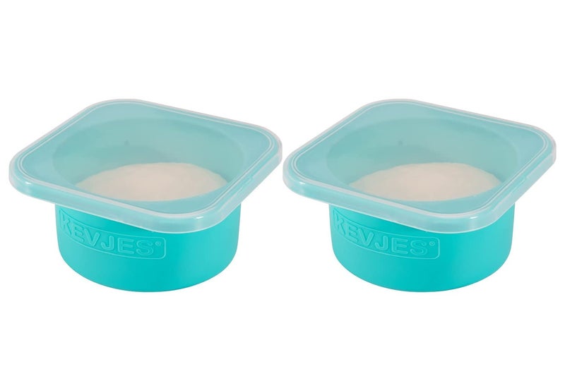 KEVJES 500ml Individual Pizza Dough Proofing Container with Airtight Lid – Ideal for Neapolitan Pizza Dough Cold Fermentation, Food Grade Silicone, Freezer & Dishwasher Safe – 2 Pack (Blue) - Image 1