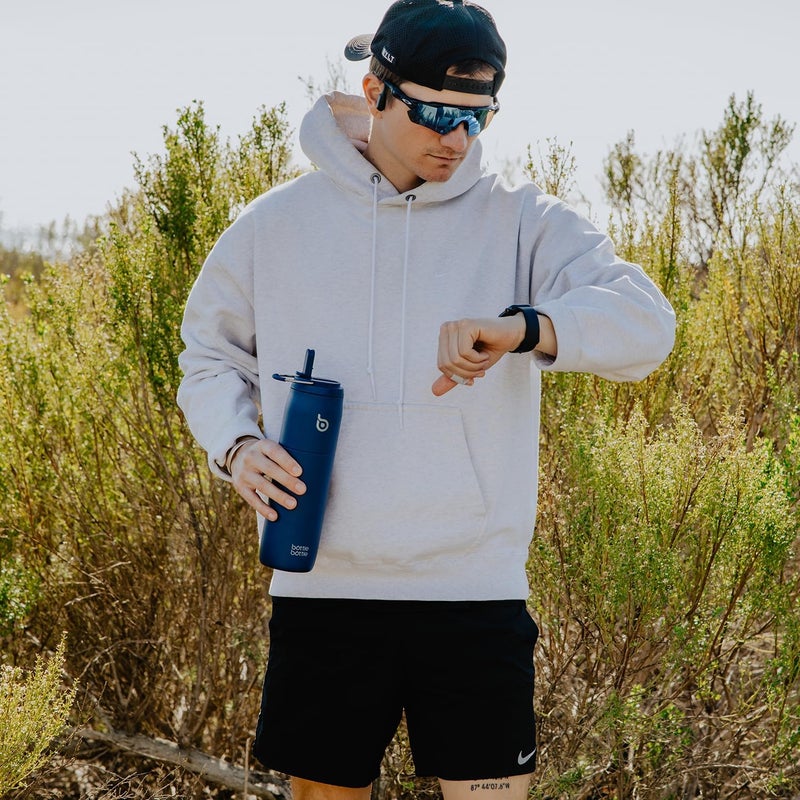 BOTTLE BOTTLE 32 oz Stainless Steel Water Bottle with Straw Lid and Handle - Indigo Blue - Image 2