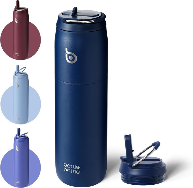 BOTTLE BOTTLE 32 oz Stainless Steel Water Bottle with Straw Lid and Handle - Indigo Blue - Image 1