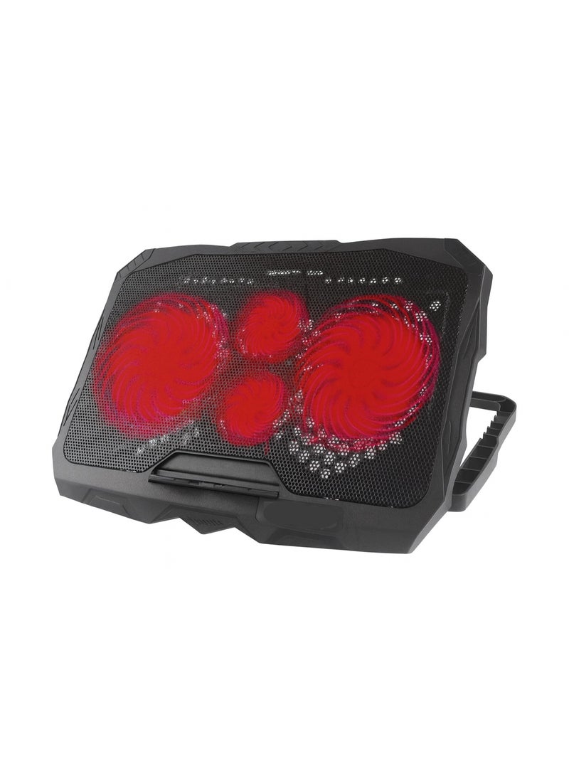 Crash C8000 Laptop Cooling Pad with 4 Powerful Cooling Fans - 14cm x 7cm - Slim Design with Distinctive Lighting - Compatible with Laptops up to 17 inches - Image 1