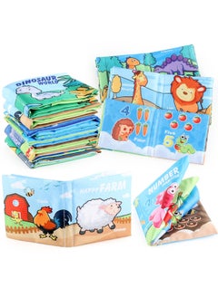 Generic Baby Tear-resistant Cloth Book Toy 4 Pages 8 Faces Early Education Cognition Washable Palm Sound Paper-Color:66532-2 Animal Cloth Book 20.2g  - Image 2