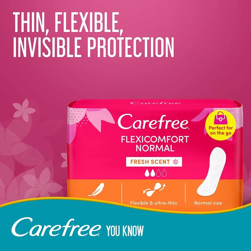 Carefree FlexiComfort Daily Panty Liners - Fresh Scent, 40 Count - Image 2