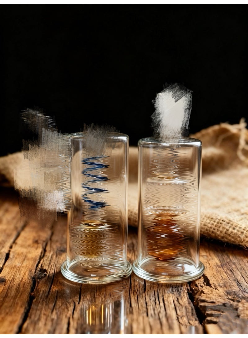 Premium Heat Resistant Glass Oil Lamp, glass bottle for Long lasting Use  (Random Color)