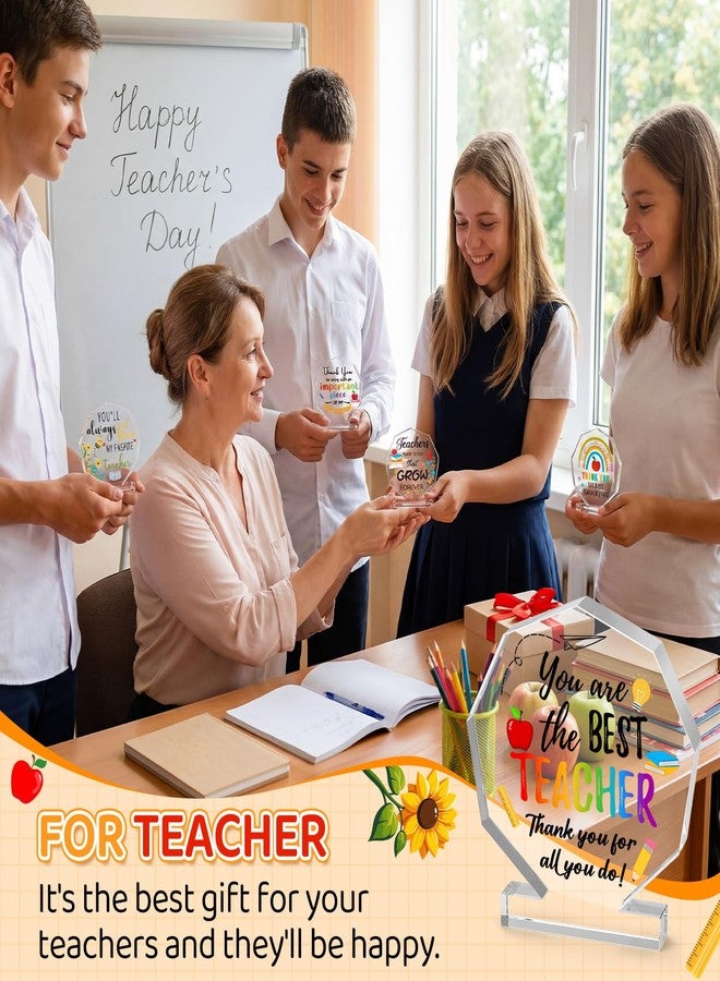 Geelin 12 Pcs Teacher Appreciation Gifts for Women End of Year Teacher Gifts Acrylic Trophies Appreciation Gift for Thank You Teachers Acrylic Plaque Graduation Gift for Teachers Retirement Presents - Image 4