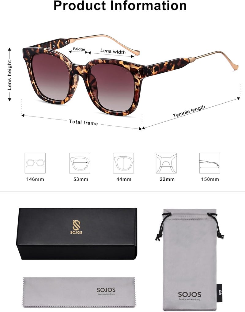 Sojos Classic Square Polarized Sunglasses Womens Mens Retro Trendy UV400 Sunnies SJ2050 - Image 5