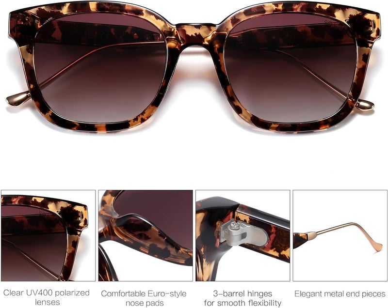 Sojos Classic Square Polarized Sunglasses Womens Mens Retro Trendy UV400 Sunnies SJ2050 - Image 4
