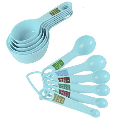 INKULTURE Plastic 12 Pcs Measuring Cups & Spoons Set (Sky Blue) Assorted Colour - Image 5