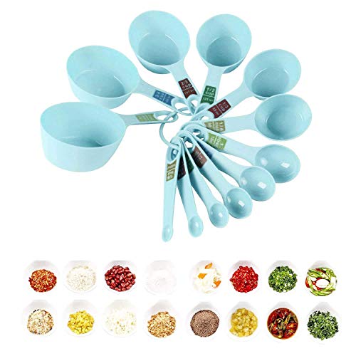 INKULTURE Plastic 12 Pcs Measuring Cups & Spoons Set (Sky Blue) Assorted Colour - Image 4