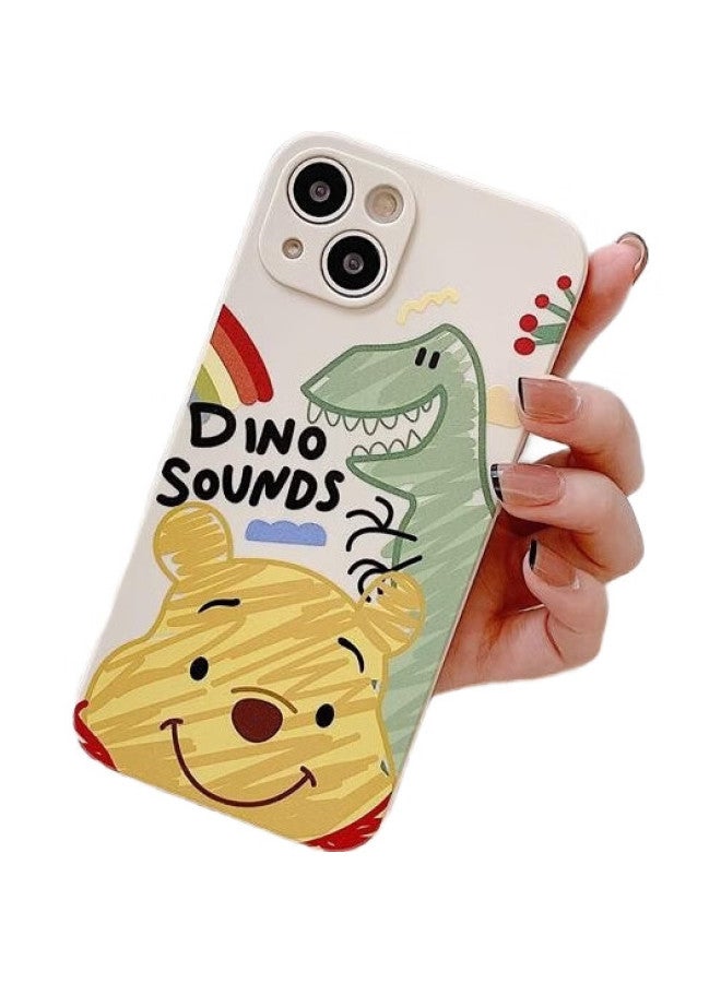 Zitai Liquid Silicone Case For Iphone 11, Protective Cover With Painted Creative Design, Shockproof Soft Shell [Doodle Winnie The Pooh], 6.1 Inch White - Image 3