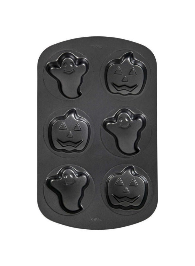 Wilton Halloween Ghost and Pumpkin Mini Cake Pan, 6-Cavity - Image 1