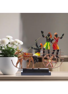 KRAFTSKALA KRAFTSKALA Handcrafted Ethnic Tribal Bullock Cart Showpiece 17x12 Inch Tribal Home Dcor with Wooden Base for Housewarming Anniversaries Weddings and Corporate Events Bullock Cart  - Image 2