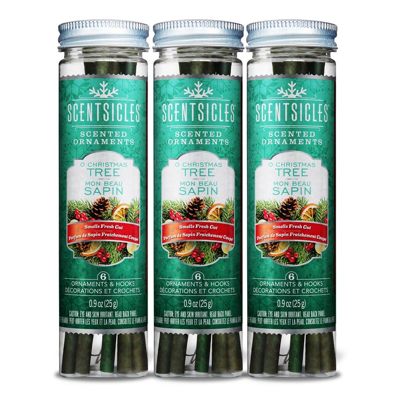 ScentSicles زينة عيد الميلاد المعطرة من سسينتسيكلز - 3 زجاجات (18 عصا إجمالاً) - Image 1