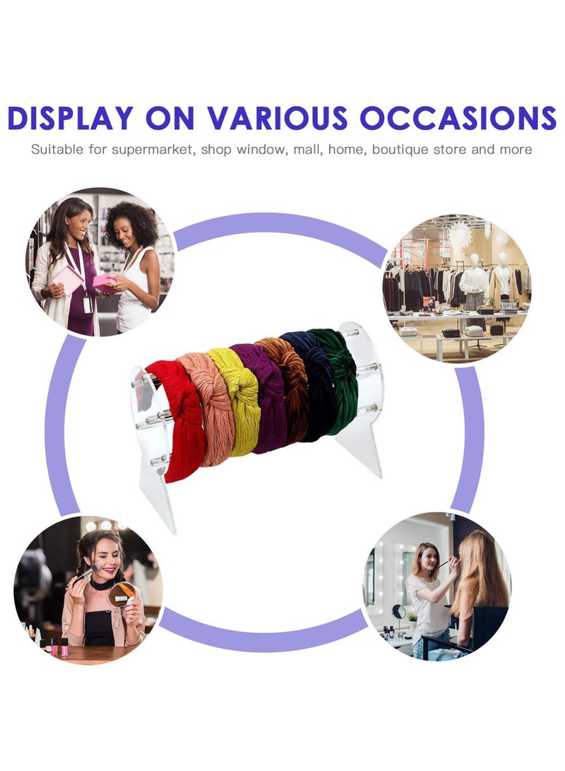 GGOOT Clear Acrylic Horizontal Headband Hairband Holder Display Organizer Jewelry Display Showing Stand Hair Hoop Rack - Image 2