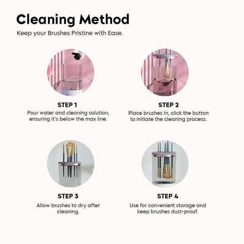 Swarush Automatic Makeup Brush Cleaner Machine with USB Cable Spinning Electric Makeup Brush Cleaner Machine Deep Cleaning Cosmetic Brush Cleaner for All Size Makeup Brushes for Women - Image 3