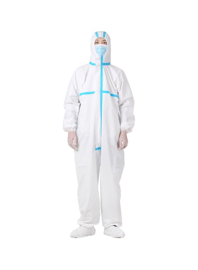 NIBEMINENT Disposable Anti-Epidemic Isolation Suit White/Blue M - Image 1