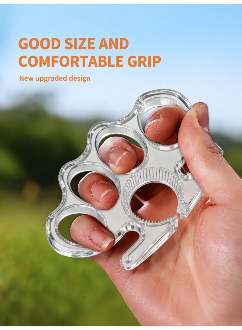 YXPRO Clear Ring Keychain Tool, Camping Hiking Safety Survival Gear, Strong Transparent ABS Portable EDC Utility Tool for Travel, Backpack, Outdoor Use and Bottle Cap Opening - Image 3