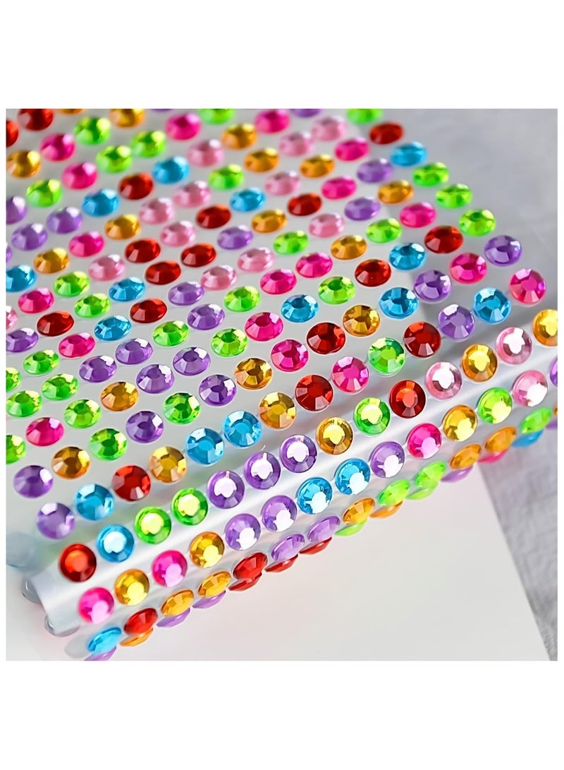 3090 Pcs 4 Sheets Rhinestone Stickers 3/4/5/6 mm Self Adhesive Craft Rhinestones Gems for Face Eyes Makeup Hair Body - Image 4