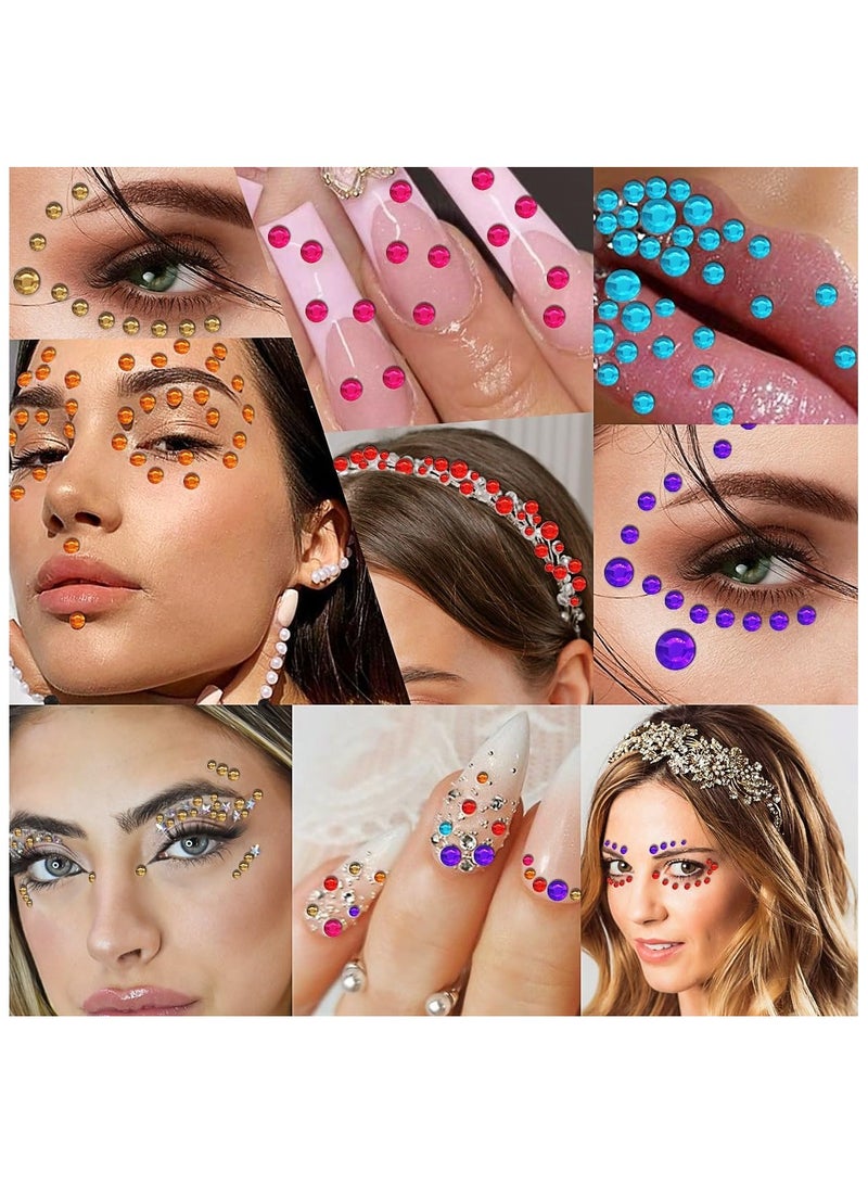 3090 Pcs 4 Sheets Rhinestone Stickers 3/4/5/6 mm Self Adhesive Craft Rhinestones Gems for Face Eyes Makeup Hair Body - Image 5