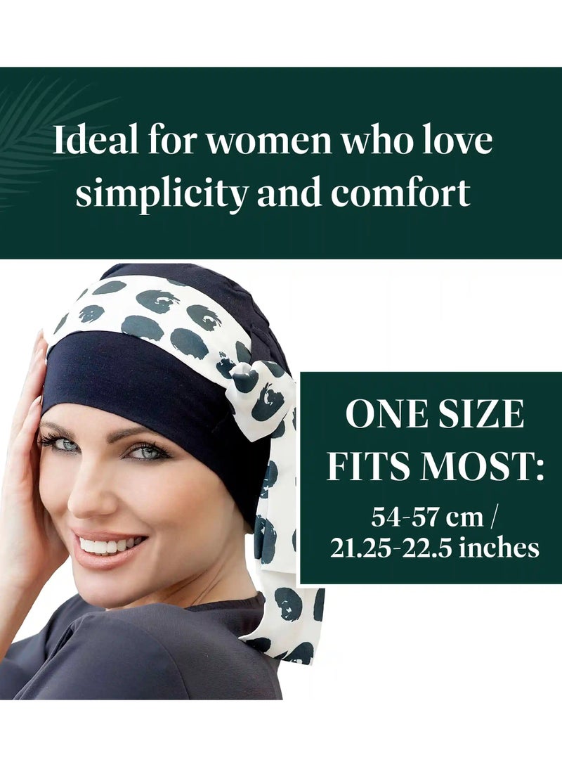 Rung Yanna Navy Polka Dot Bamboo Headwear - Image 2