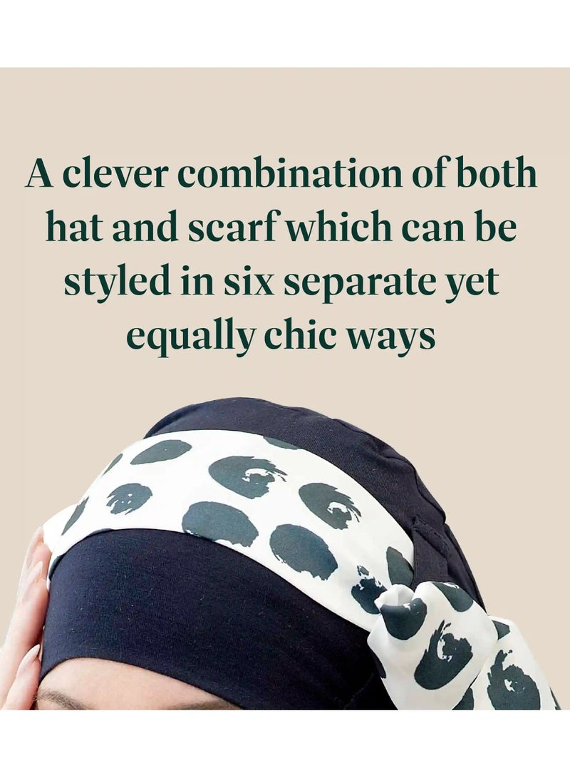 Rung Yanna Navy Polka Dot Bamboo Headwear - Image 3