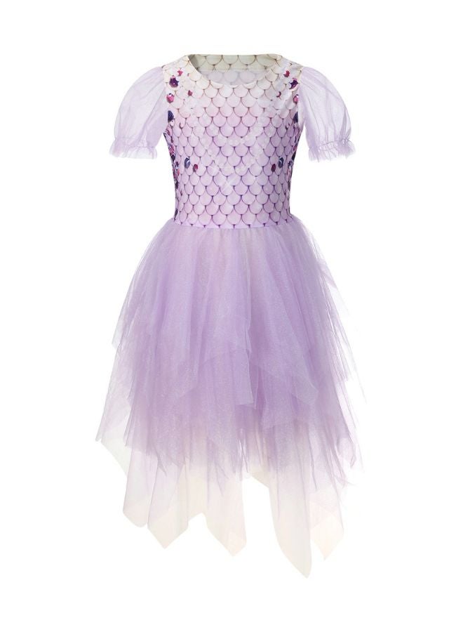 Loquat Girls Sequined Puff Sleeve Princess Dress Performance Costume - Image 1