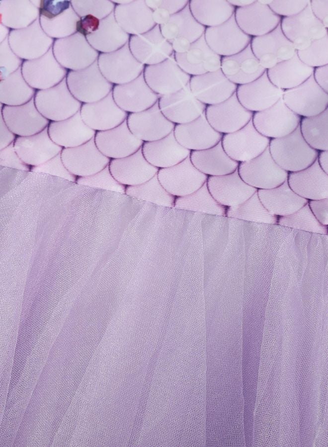 Loquat Girls Sequined Puff Sleeve Princess Dress Performance Costume - Image 3