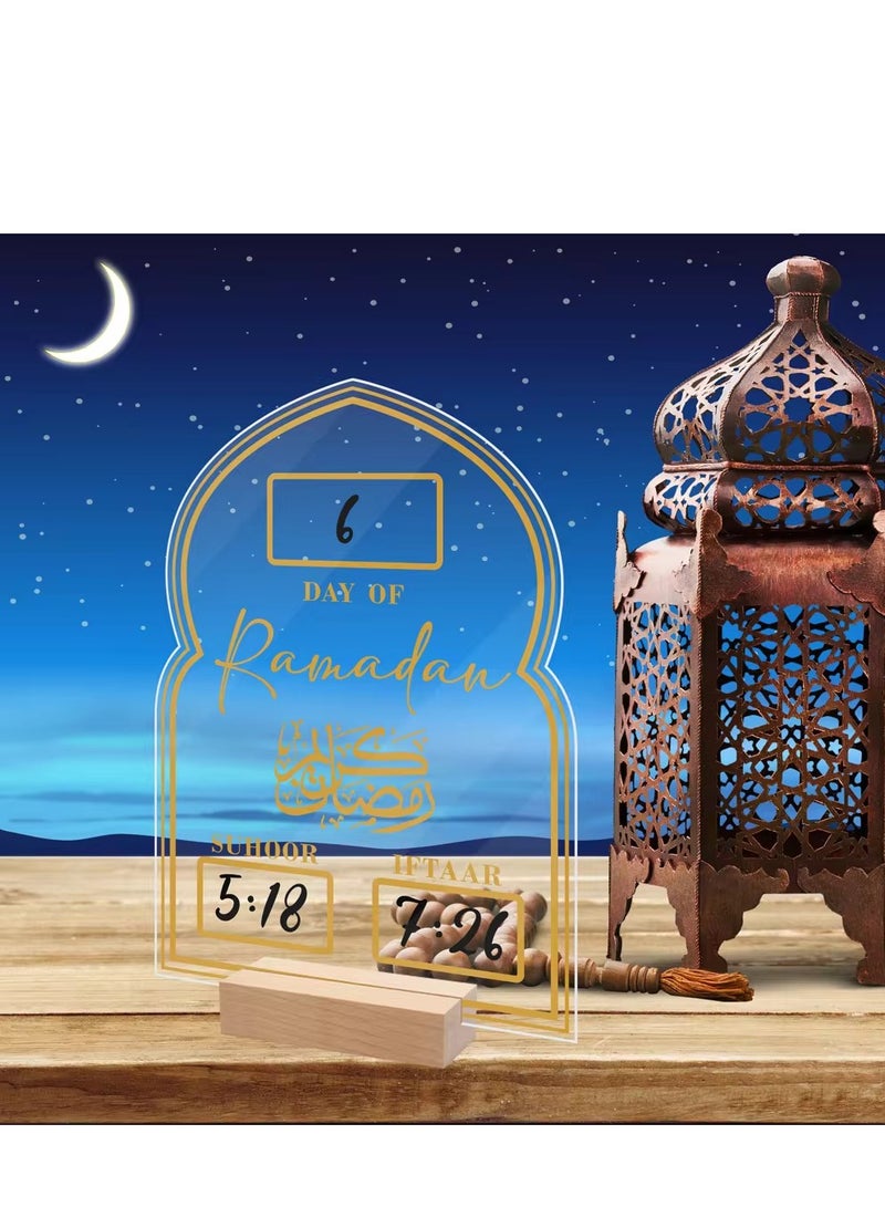 زينة مكتبية من الأكريليك لعيد الفطر المبارك العد التنازلي لعيد الفطر ديكورات منزلية - Image 5