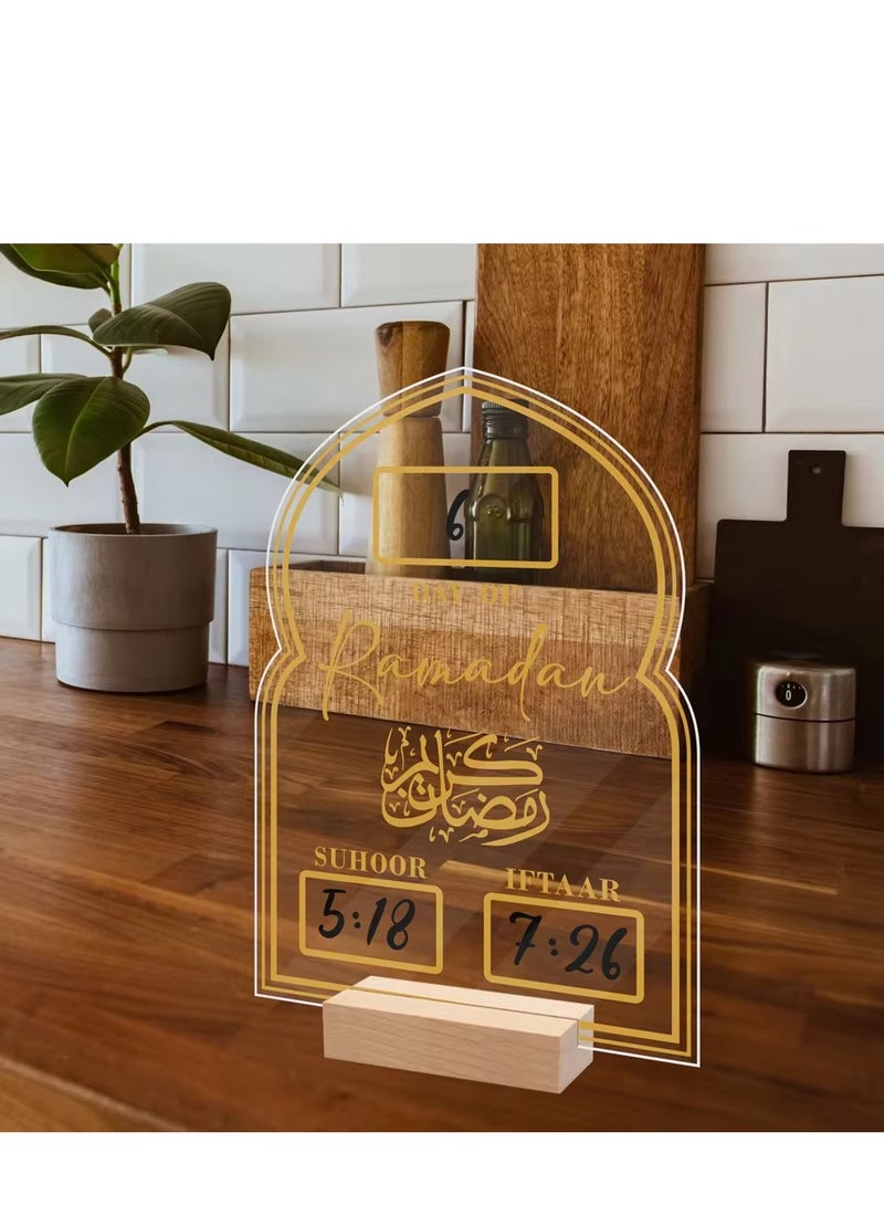 زينة مكتبية من الأكريليك لعيد الفطر المبارك العد التنازلي لعيد الفطر ديكورات منزلية - Image 2