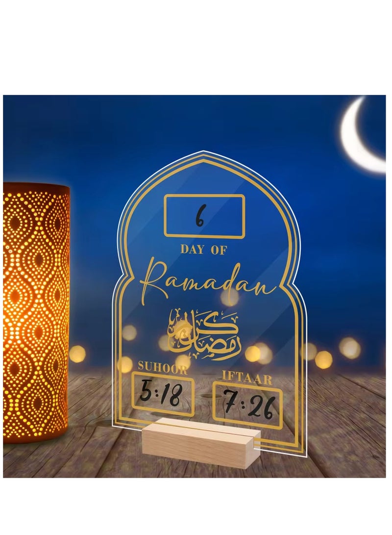 زينة مكتبية من الأكريليك لعيد الفطر المبارك العد التنازلي لعيد الفطر ديكورات منزلية - Image 4