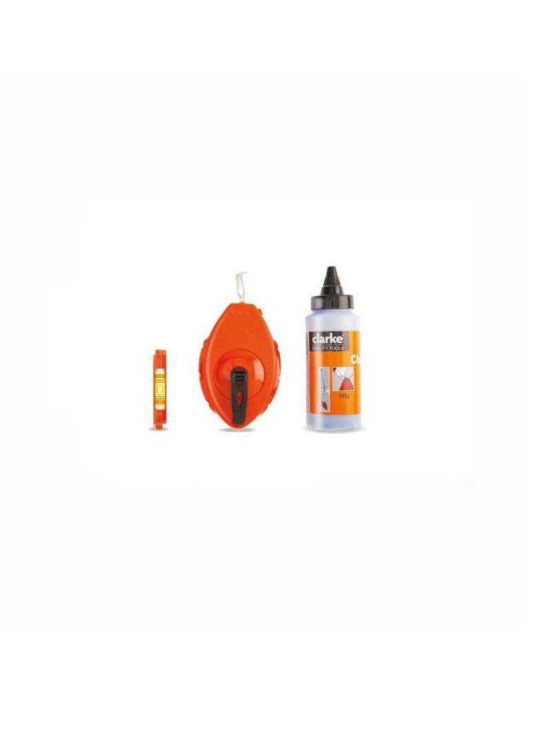 Clarke Clarke Chalk Reel Combination Set 30 Mtr Red  - Image 1