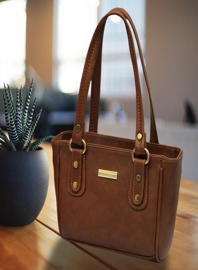 WORLD STAR Genuine Leather Handbag for Womens | Brown - Image 4