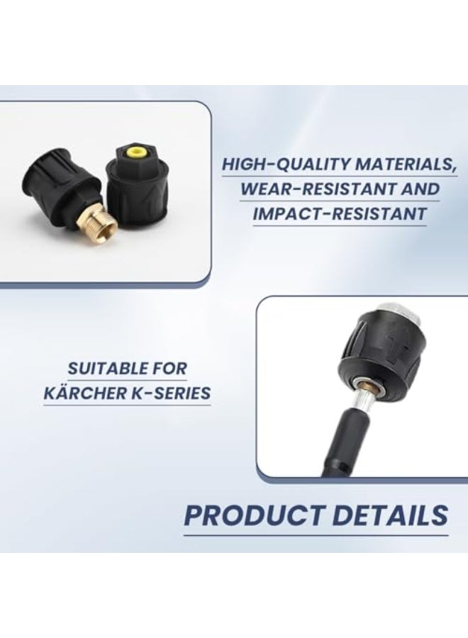 أذر مانيوفاكتشرر محول توصيل سريع M22 لموصل خرطوم كارتشر عالي الضغط، سريع التركيب لغسالة الطاقة، ومحول تحرير المسدس لكارتشر K2 K3 K4 K5 K6 K7، بتركيبات أنثوية مقياس 14 ملم. - Image 3