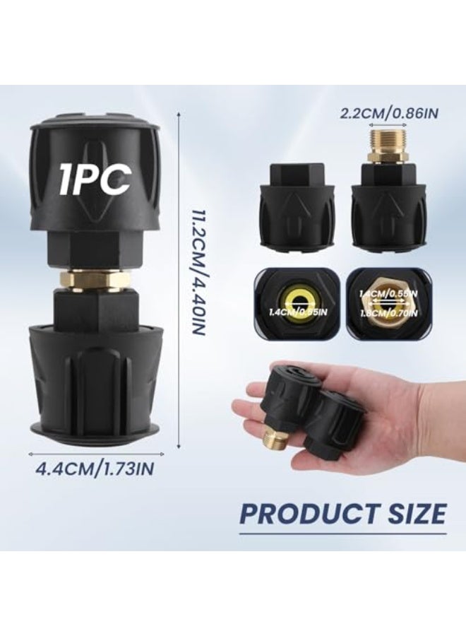 أذر مانيوفاكتشرر محول توصيل سريع M22 لموصل خرطوم كارتشر عالي الضغط، سريع التركيب لغسالة الطاقة، ومحول تحرير المسدس لكارتشر K2 K3 K4 K5 K6 K7، بتركيبات أنثوية مقياس 14 ملم. - Image 2