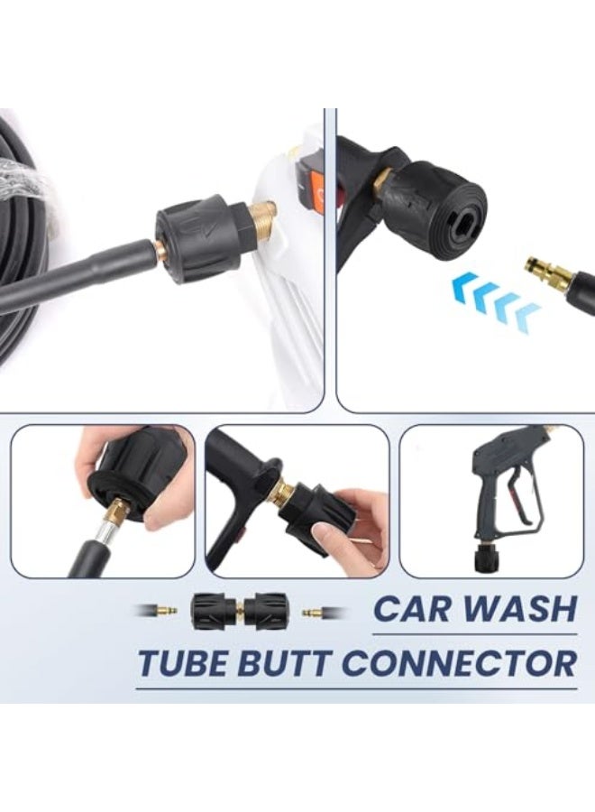 أذر مانيوفاكتشرر محول توصيل سريع M22 لموصل خرطوم كارتشر عالي الضغط، سريع التركيب لغسالة الطاقة، ومحول تحرير المسدس لكارتشر K2 K3 K4 K5 K6 K7، بتركيبات أنثوية مقياس 14 ملم. - Image 4