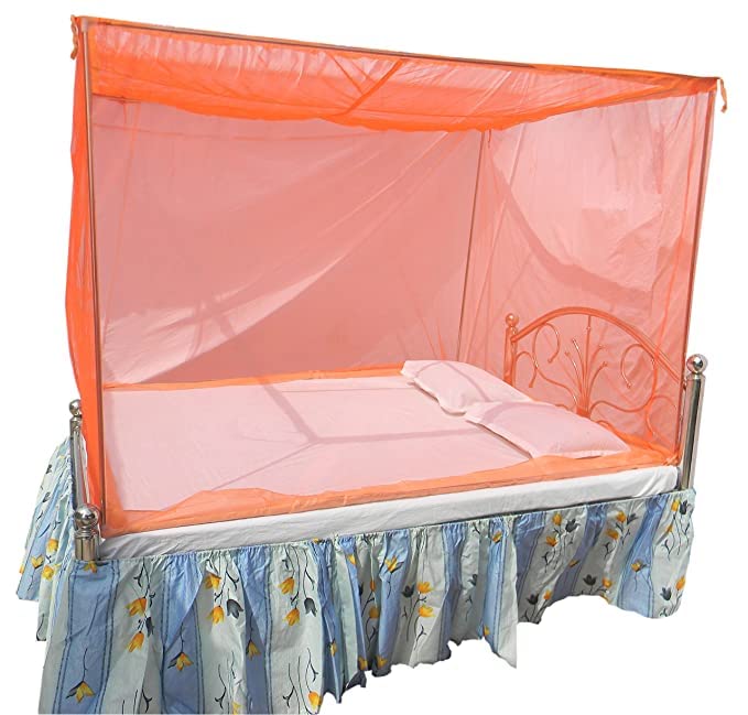 MAGIC Elegant Poly Cotton Soft Mosquito Net for Double Bed|Size- 6 X 6,(Orange) - Image 2
