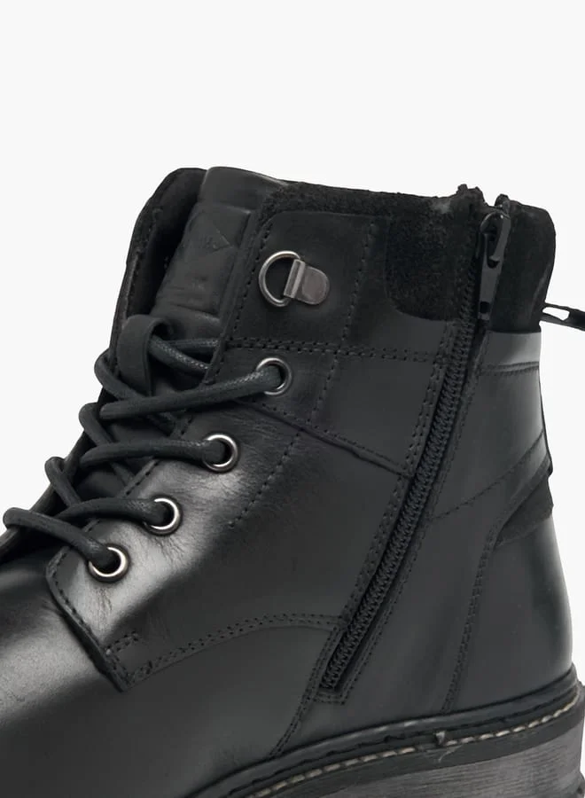 Lee Cooper Black Men's Textured Chukka Boots with Zip Closure for Men | Best Price UAE