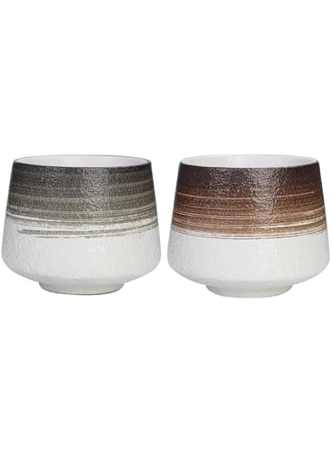 FYLX Ceramic Coffee Cups Handcrafted Ceramic Tea Cups Chinese Kung Fu Tea Coffee Mug 2PCS F) - Image 1
