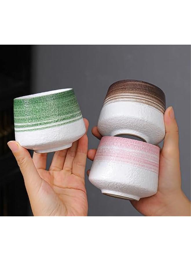 FYLX Ceramic Coffee Cups Handcrafted Ceramic Tea Cups Chinese Kung Fu Tea Coffee Mug 2PCS F) - Image 5