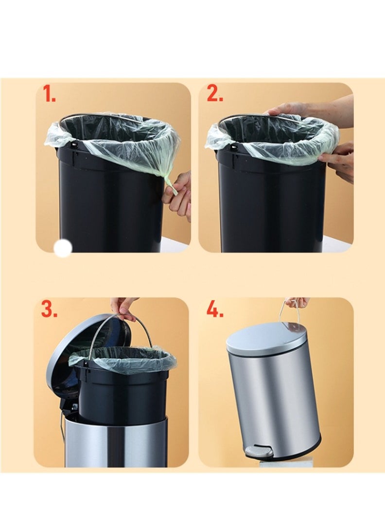 Generic - Trash Bin,12 Liter Stainless Steel Pedal Bin，Classic Round Pedal Trash Can, Hands-Free Ideal for Kitchen, Bathroom, Bedroom, Office, Round Shape Trash Can, Rose Gold - Image 1