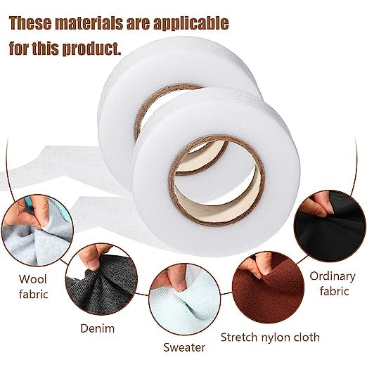 karmet karmet Iron on Hem Tape Fabric Fusing Hemming Tape Wonder Web Adhesive Hem Tape for Pants Each 100 Yards 2 Pack White  - Image 3